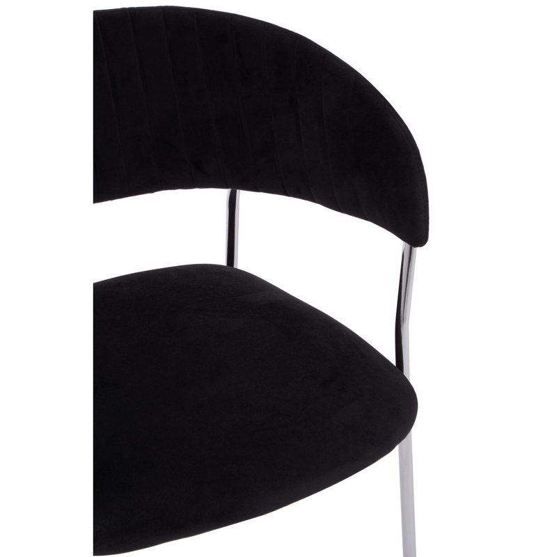 Elsberry 46cm H Velvet Upholstered Armchair, Silver, Black