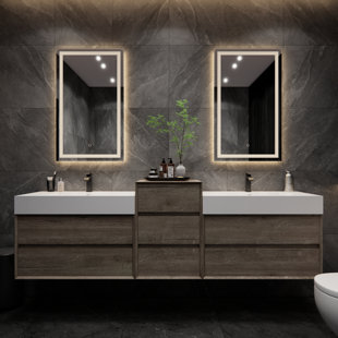Meuble-lavabo mural double 67 po Albizu