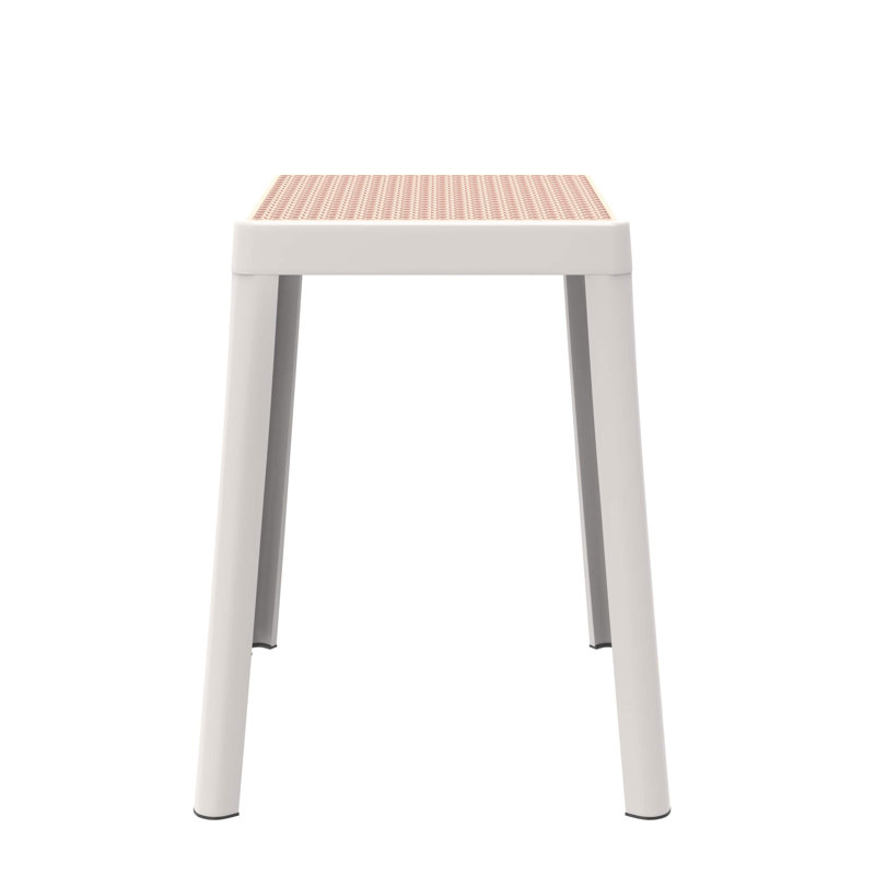 Tabouret carré en plastique empilable Dantoni, Blanc