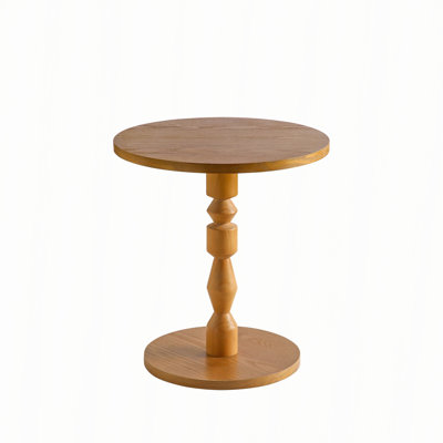 Round Side Table with Solid Wood Spindle Leg