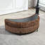 Fauteuil demi-tonneau rembourré avec repose-pieds-108805425
