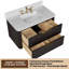 Meuble-lavabo flottant 36 po avec lavabo, meuble-lavabo mural cannelé, comptoir en faux marbre, tiroir à fermeture en douceur, entièrement assemblé, chêne noir-56160961-56160988