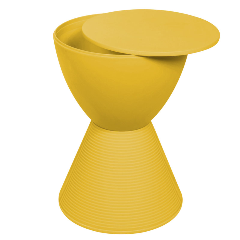 Table de bout tambour en sablier Durant Durant, Single, Jaune
