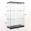 Armoire à tablettes en verre noir avec deux portes et 3 espaces de rangement - choix de portes pratique