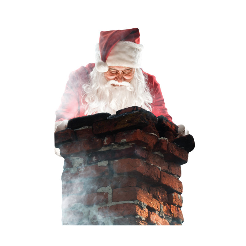 Père Noël en cheminée debout en carton