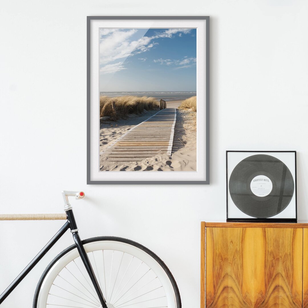 Gerahmtes Papierbild Ostsee Strand