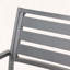 Chaise de salle à manger d'extérieur moderne en aluminium avec lattes ouvertes, ensemble de 2