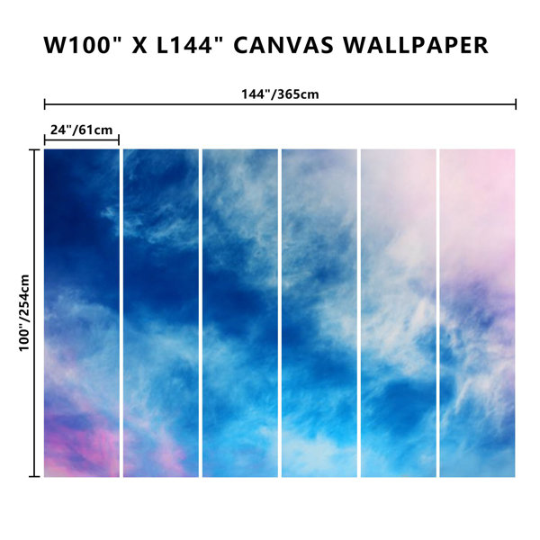 Ivy Bronx Peel and Stick Wallpaper Wall Mural Pastel Clouds Pastel ...