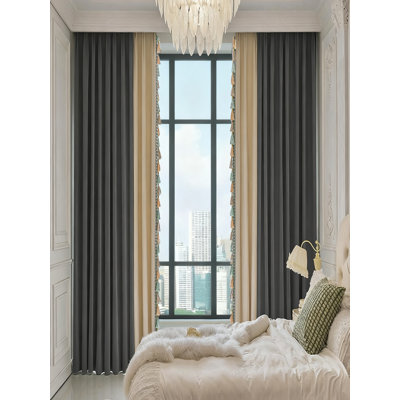 Paire de rideaux obscurcissant en polyester Anjolee