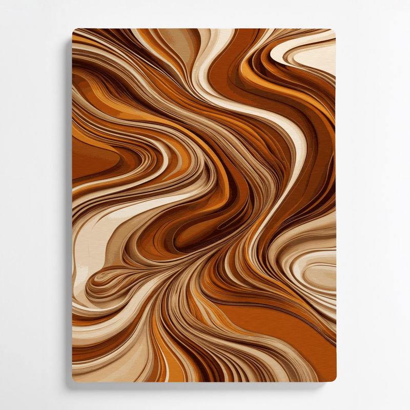 Digital Abstraction 11 Brown Metal Wall Art, 14" H x 11" W