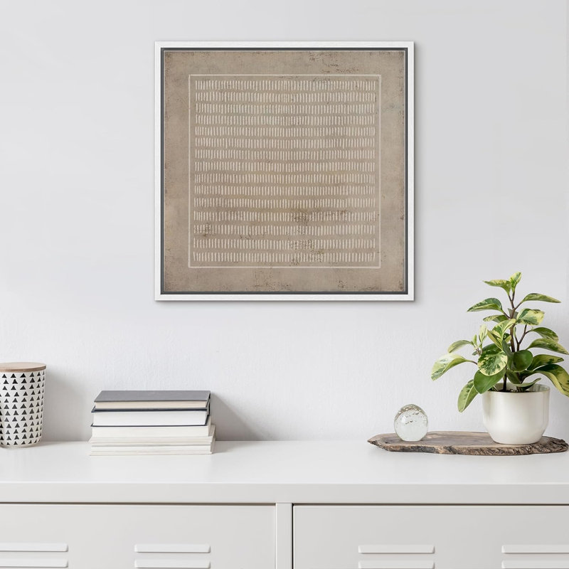 «Grunge Pastel Geometric Line Collage», reproduction sur toile flottante, H 24 po x l 24 po x P 1,5 po, Cadre blanc