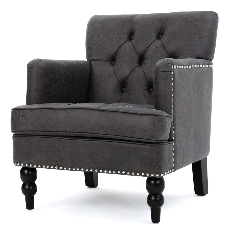 Chaise confortable en microfibre avec pieds en bouleau et cadre rembourré en ardoise moderne, Ardoise