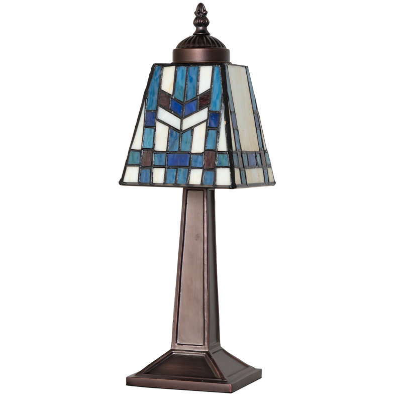 Table Lamp, Beige/Blue/Red