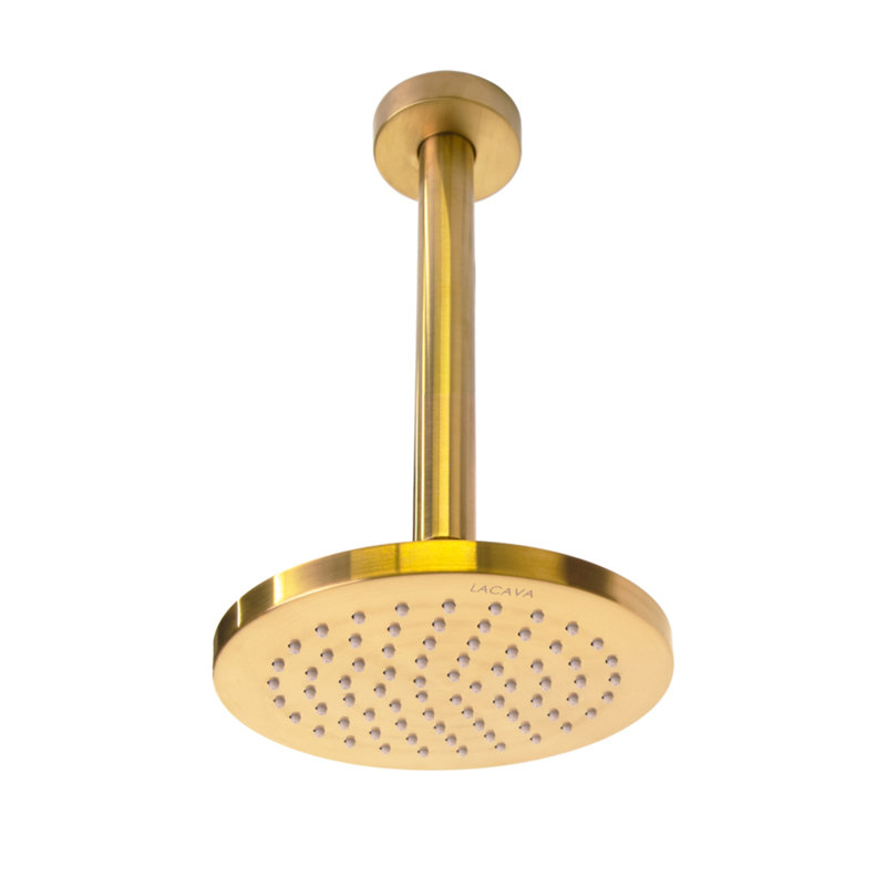 Arch Minimal Rain Fixed Shower Head, Brushed Gold