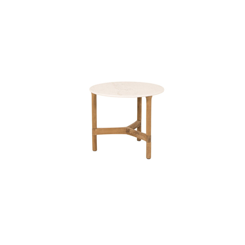 Chester Outdoor Round Coffee Table, Teak, Black
