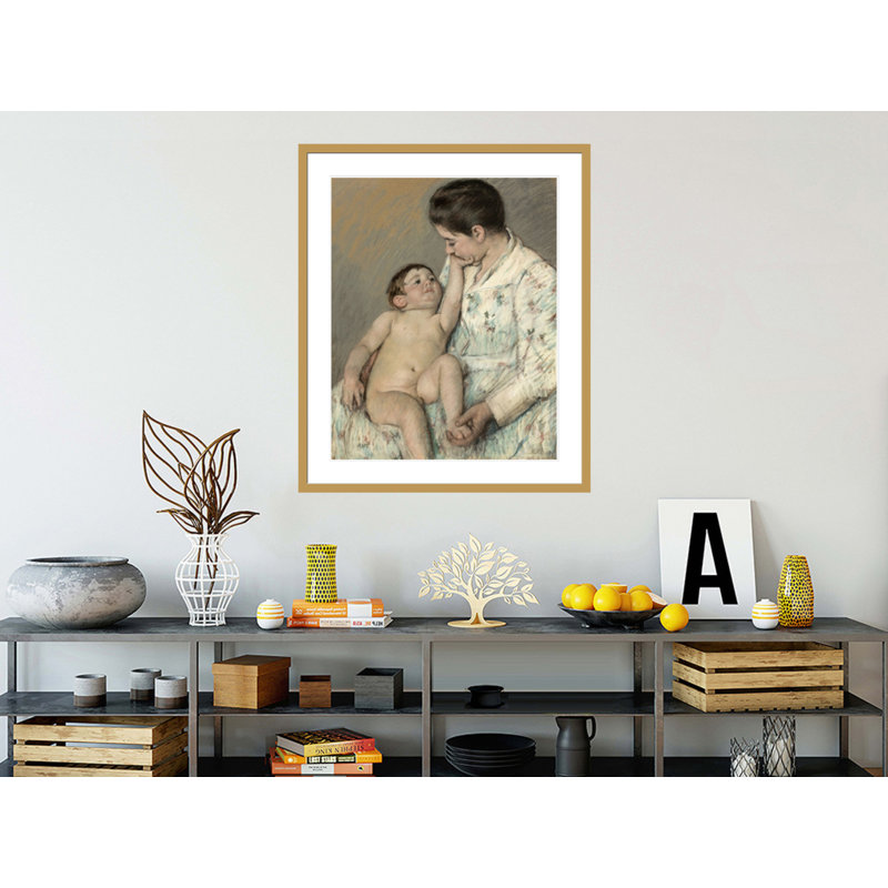 A Caress by Mary Cassatt -Framed Giclee Print, 40.02" H x 33.5" W