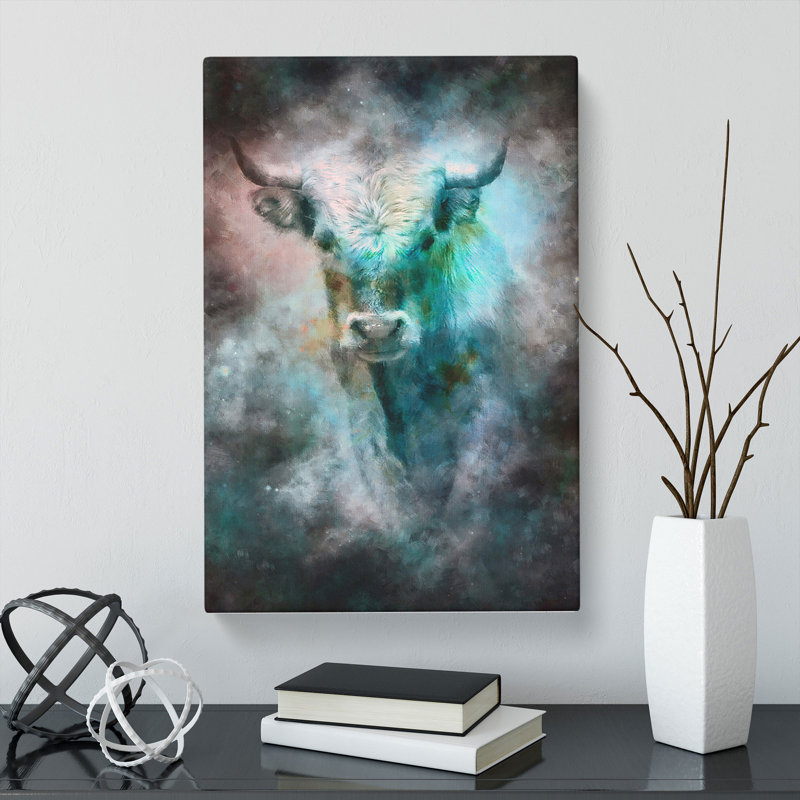 Bull Cow in the Mist - Wrapped Canvas, 60cm H x 40cm W x 3cm D