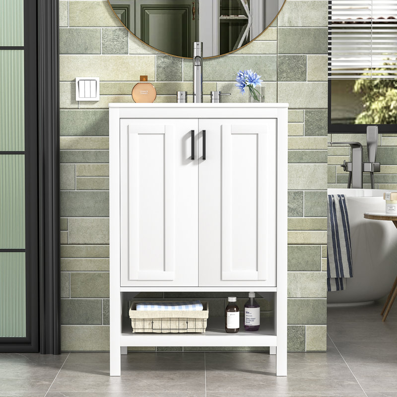 Meuble-lavabo simple 23,6 po Chamberlin, Blanc