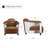 Full Grain Genuine Leather Accent Arm Chair with Nailhead Trim -1388263890