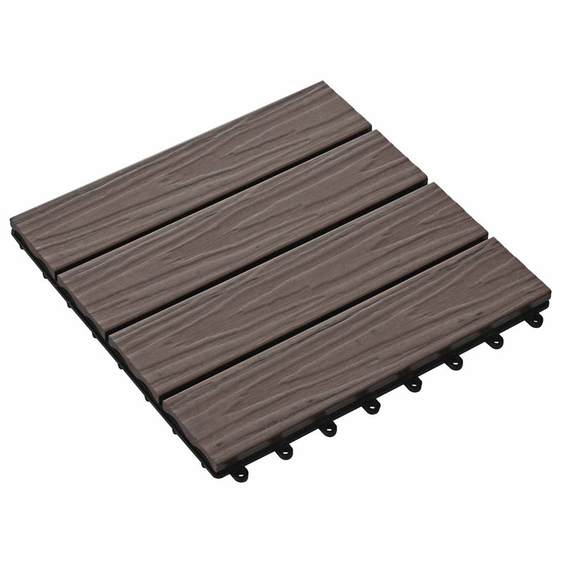 vidaXL 30 cm L x 30 cm W Outdoor Deck Tile