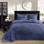 Courtepointe bleu marine / très grand bleu marine - Coton prélavé pour une literie de chambre à coucher fascinante