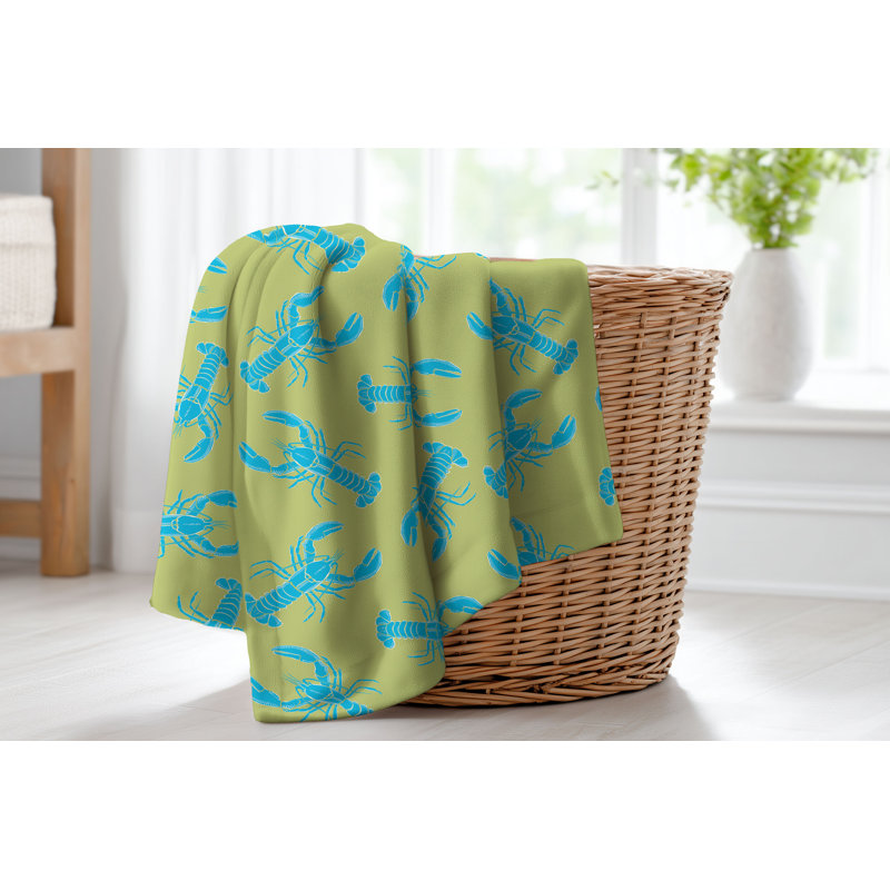 Couverture en velours de velours couleur homard Lobster, L 80 po x l 60 po, Limette