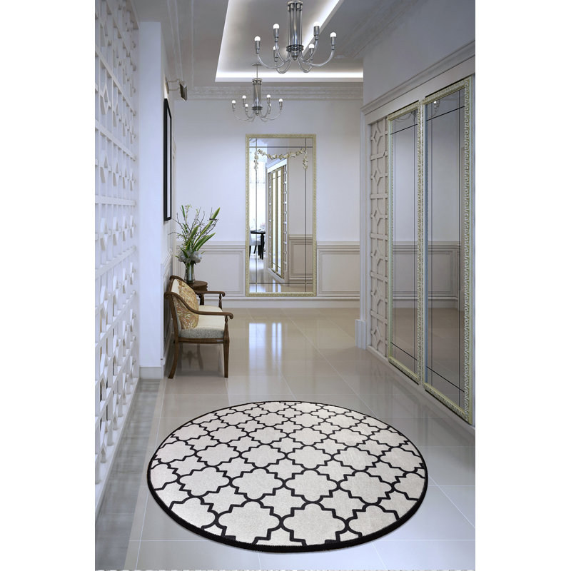 Antibacterial 100% Polyester Area Rug, 39.4 inches Diameter | 10 mm Pile Height, 700 g/m² | Non-Slip Underside, Machine Washable at 86°F | Perfect for Living Room, Bedroom & Kids' Play Area, Easy Care