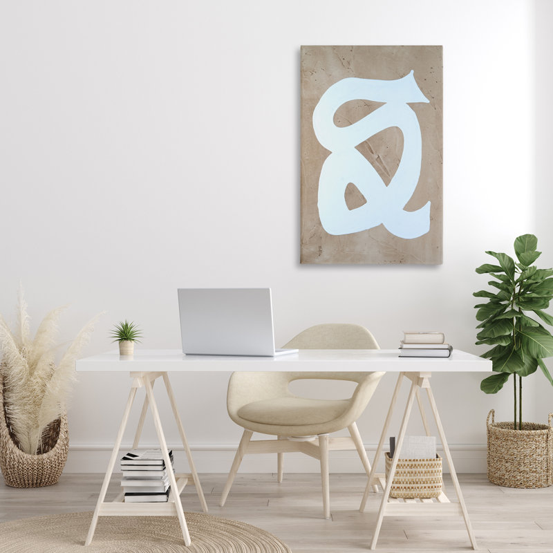 Tourbillon moderne sur toile flottante beige par Vanna Lam, H 36 po x l 24 po
