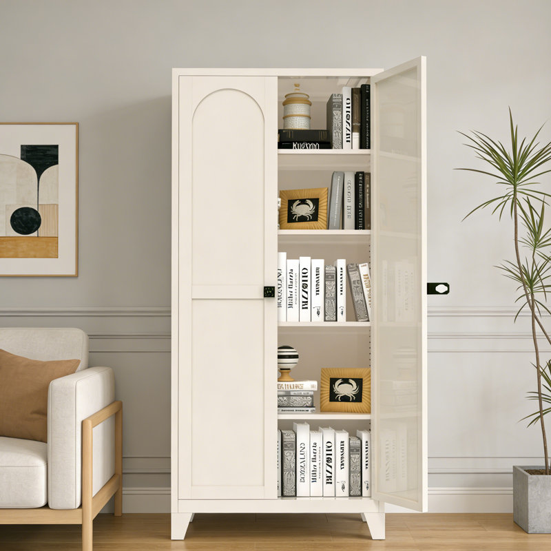Armoire de rangement en métal avec serrure et tablettes réglables pour le rangement au bureau