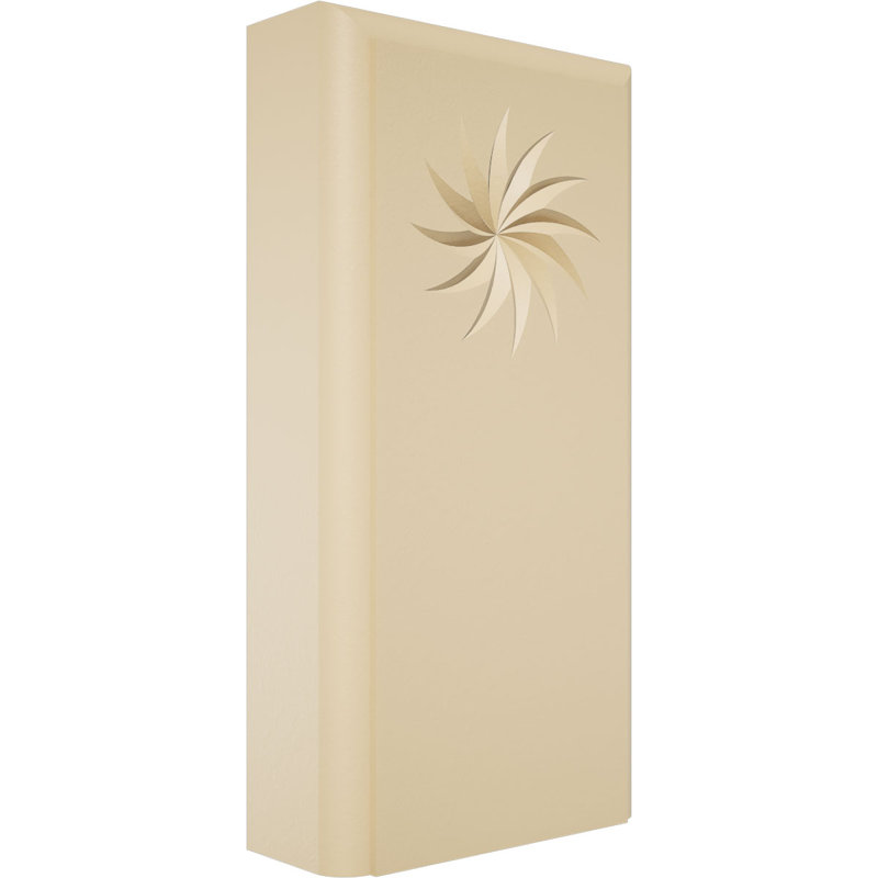 2 1/2"W x 5"H x 1"P, Standard Foster Spiral Signature Urethane Plinth Block With Rounded Edge, Primed Tan