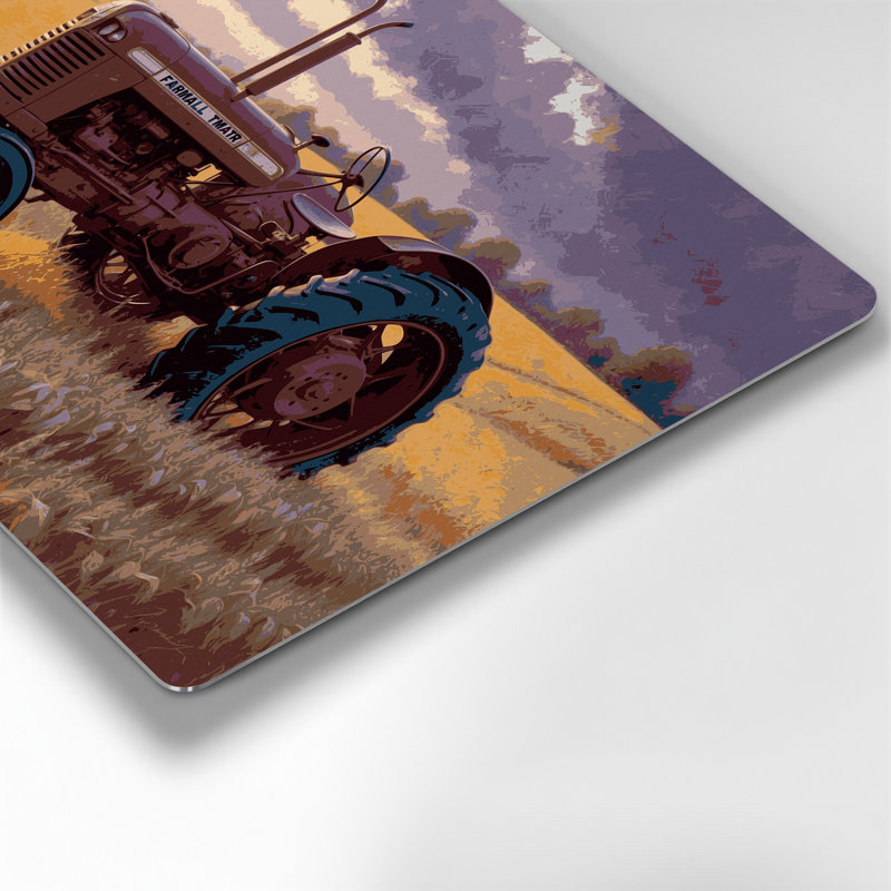«Farm Farm Tractors», art mural en métal brun, H 24 po x l 36 po