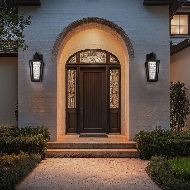 Manchester Dimmable LED Outdoor Wall Light With Color Temperature Switch, Weather Resistant Powder Coated Finish 