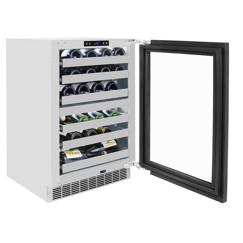 ZLINE 24 in. Touchstone Dual Zone 44 Bottle Wine Cooler With Panel Ready Glass Door