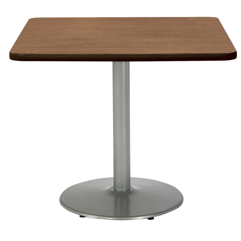 Mode Square Breakroom Dining Table, Silver, River Cherry, 29" H x 42" W x 42" D