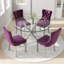 Ensemble de salle à manger à piédestal rond 5 pièces avec chaise capitonnée en velours pour salle à manger et salon-1248467046-1248467042-1248467099