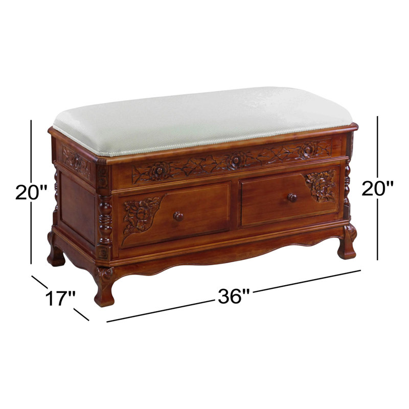 Aimiee Polyester Blend Upholstered Storage Bench