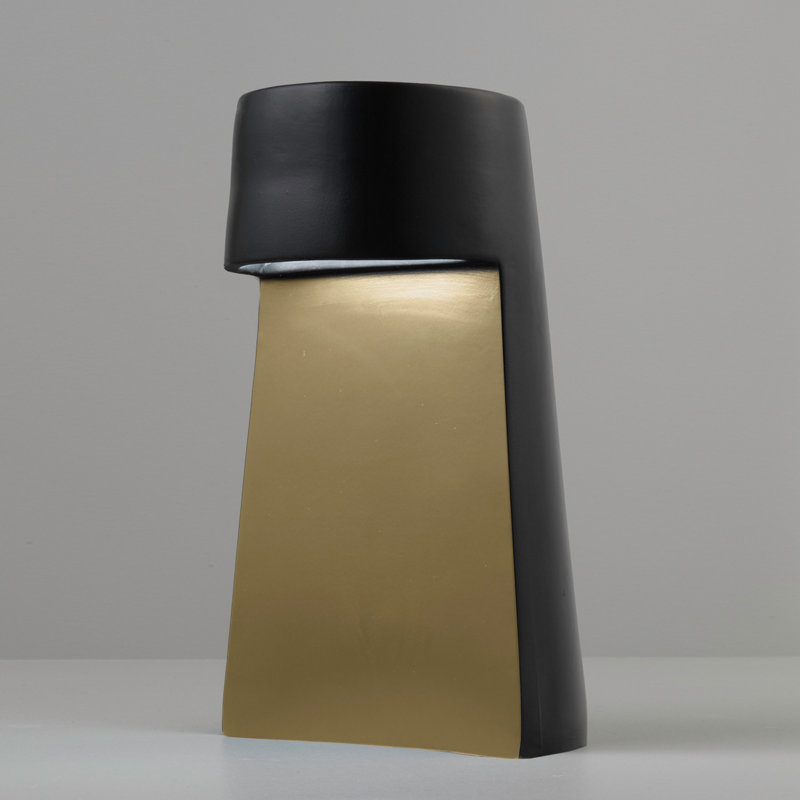 Lampe de table 12,5 "Percy Percy, Noir carbone mat / or champagne