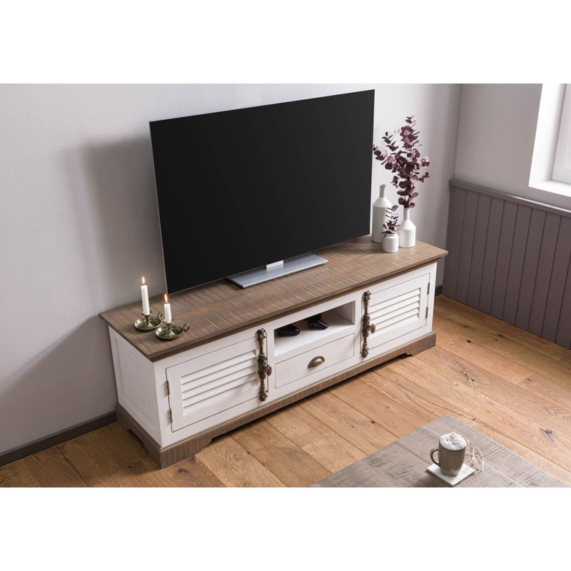 Toulouse Unfinished TV Stand for TVs up to 60", Lacquered White