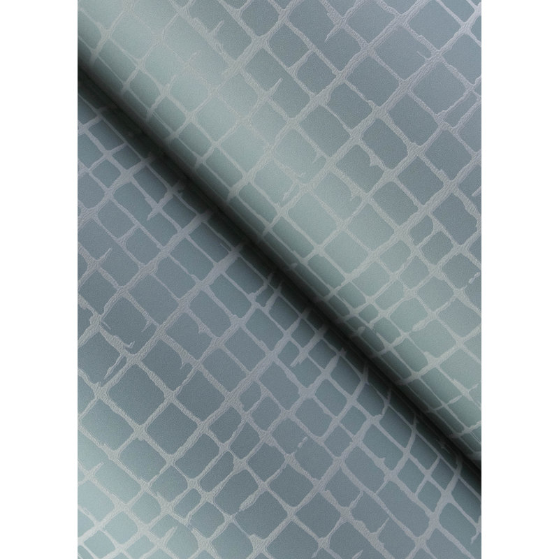 Papier peint quadrillé bleu ciel Albin, Bleu