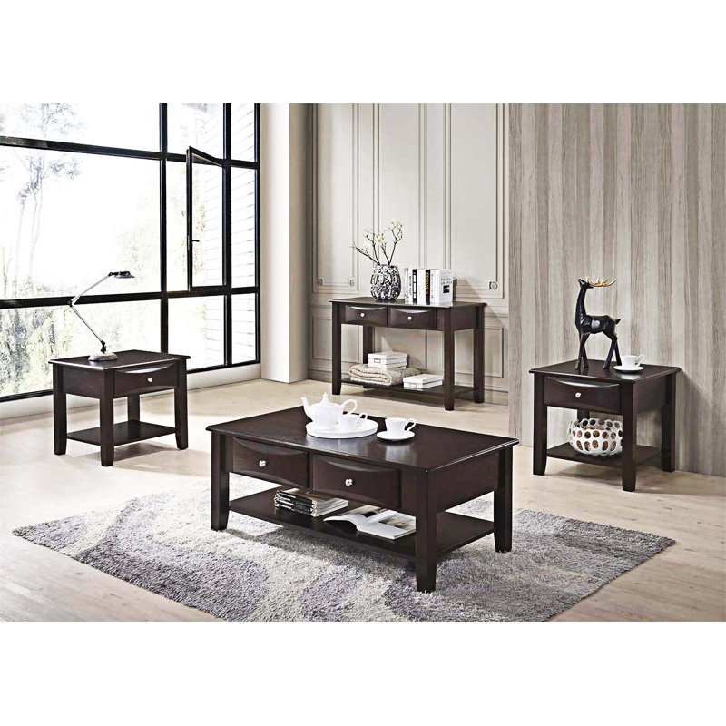 Table basse avec tiroirs et tablette