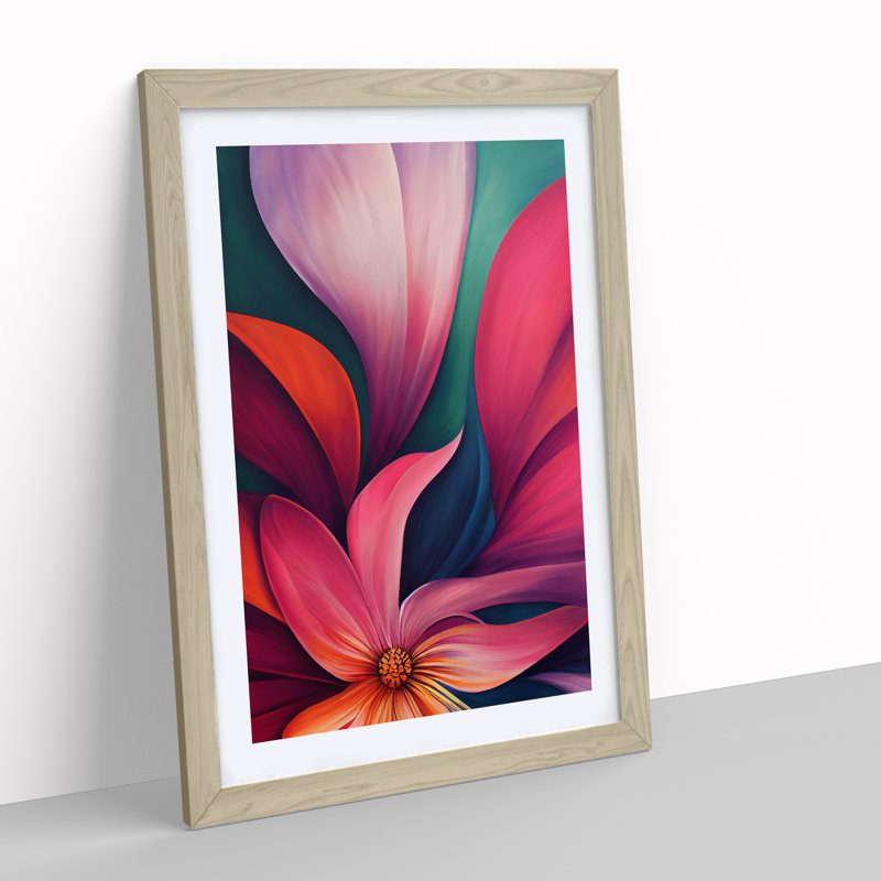 Many Shining Flowers - Wall Art, 66cm H x 48cm W, Grey Framed Paper