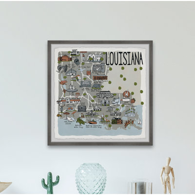 Gray Louisiana Spots - Reproduction d'art graphique sur papier encadré