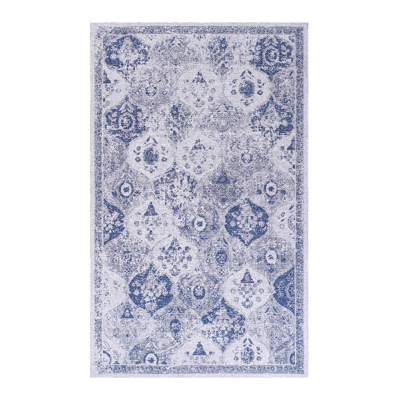 Tapis bleu lavable MAVAL 8 x 10 (bleu, 8 pi x 10 pi), Rectangulaire 8 pi x 10 pi