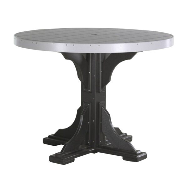 Table ronde 42 po Tillo, Noir, Gris tourterelle, l 48,25 po x L 48,25 po x H 30,25 po
