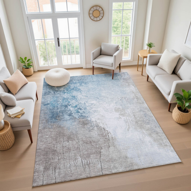 Premium Machine Washable Stallings AMF1842 Abstract Rug, Rectangle 10' x 14'