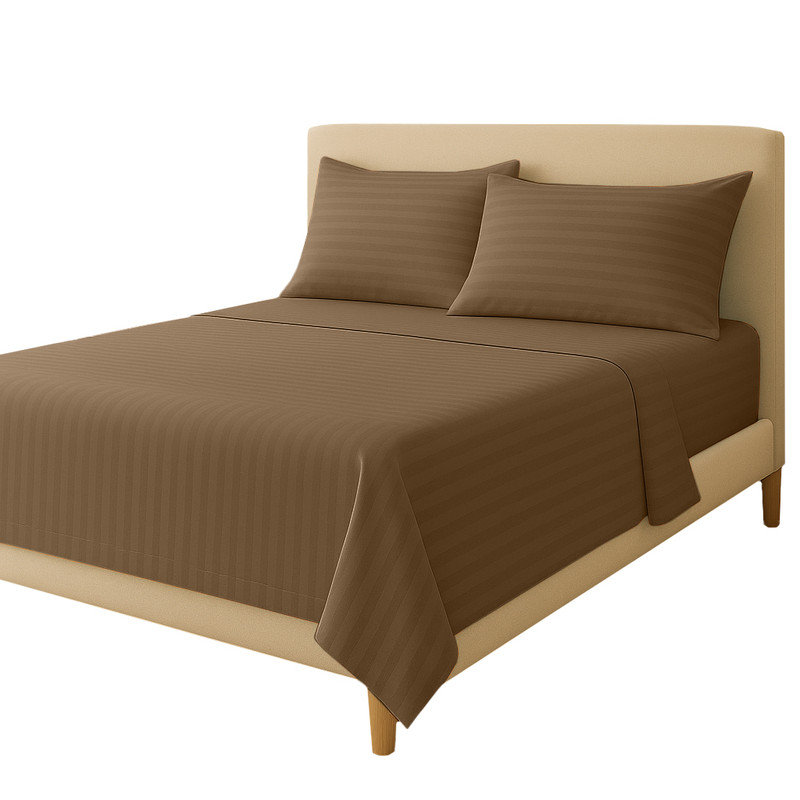 Ensemble de draps 100% coton American Home (très grand californien, brun) American Home, Marron