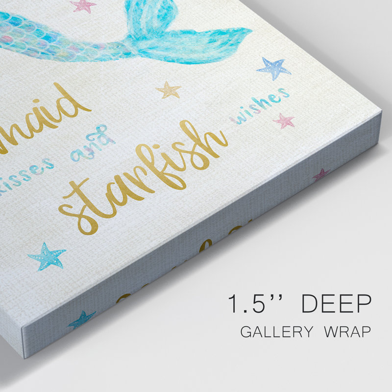 Mermaid Kisses - peinture sur toile tendue, H 36 po x l 24 po x P 1,5 po