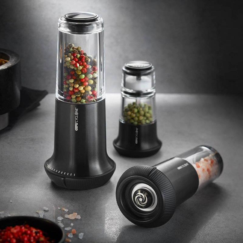 Brand No Power Source Required / Manual Salt & Pepper Shaker, Black