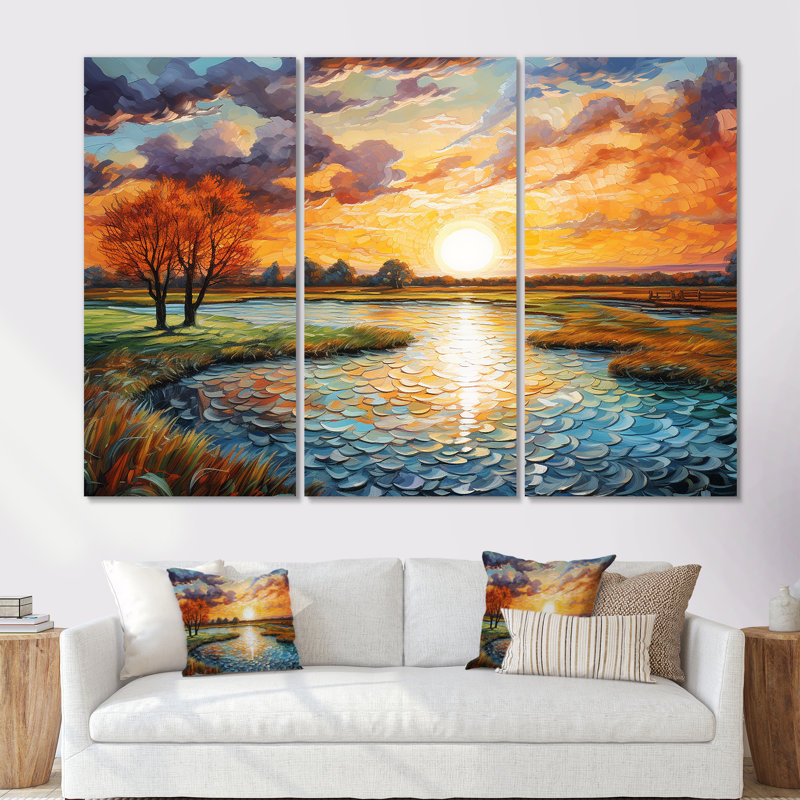 "Sunrise Country Charm" par Vincent, Toile tendue, H 32 po x l 48 po x P 1 po