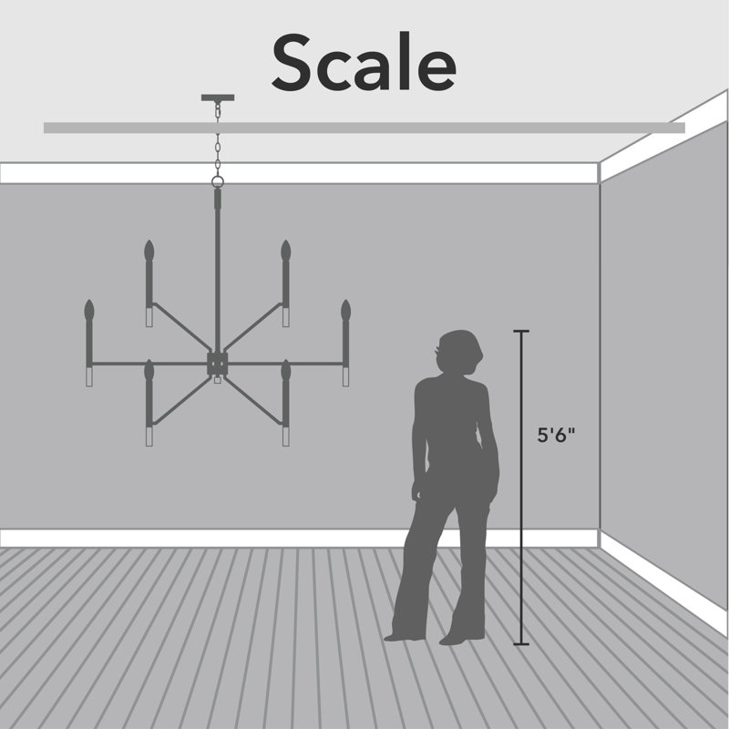 Sunjai 12 Light 3-Tier Sputnik Modern Linear Chandelier, Matte Black